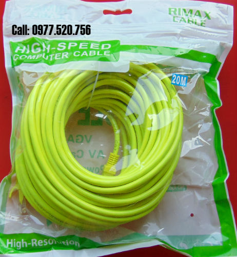 Dây mạng bấm sẵn cat5e dài 20m đầu đúc giá rẻ