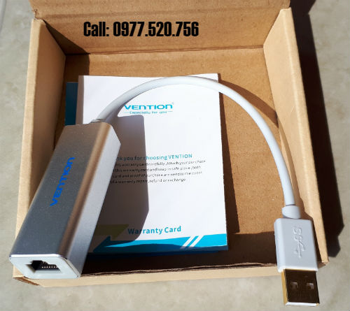 Cáp chuyển đổi USB 2.0 to Lan RJ45 Vention CEEIB Gigabit Ethernet