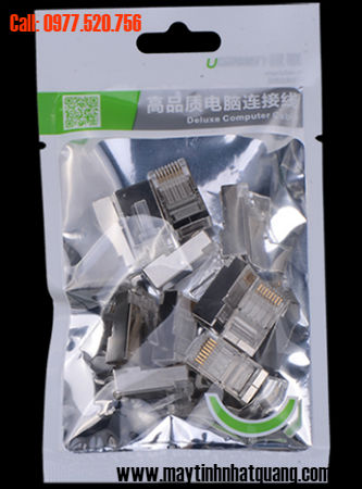 Hạt mạng  RJ45  Cat6 Ugreen 20333 bọc kim ( túi 10 hạt)