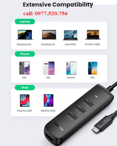 Bộ chia USB Type C ra 4 cổng USB 3.0 Ugreen 10916