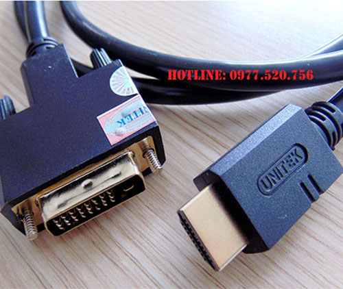 Cáp chuyển HDMI sang DVI dài 1,5m Unitek Y-C217 Chính hãng