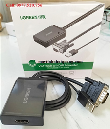 Cáp chuyển đổi VGA to HDMI + Audio Ugreen 40213 cao cấp