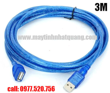 Dây cáp USB 2.0 nối dài 3m màu xanh chống nhiễu