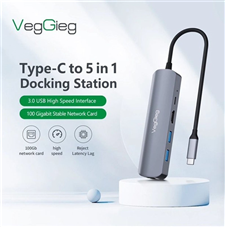 HUB chuyển đổi USB type C 5 trong 1 VegGieg VTC05R chính hãng
