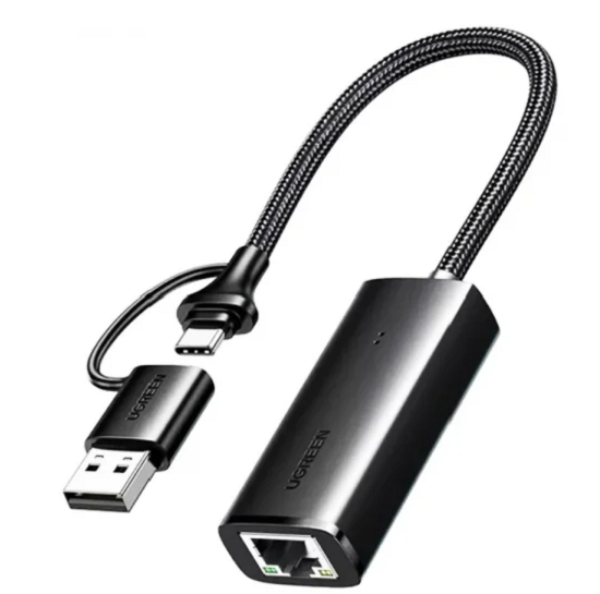 Ugreen 15638 - Cáp chuyển USB-A & Type-C 3.0 sang LAN Gigabit 1000Mbps