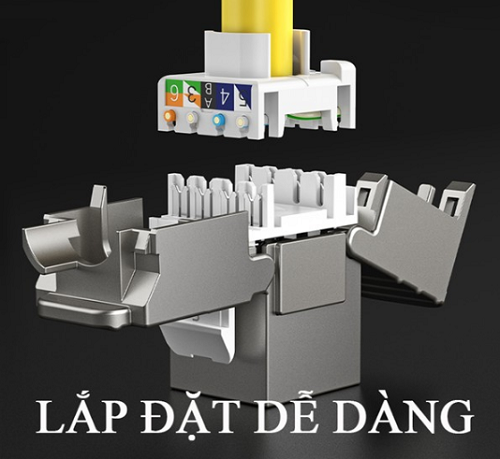 Nhân mạng RJ45 Cat7 âm tường không cần tool Ugreen 30858 - 10Gbps