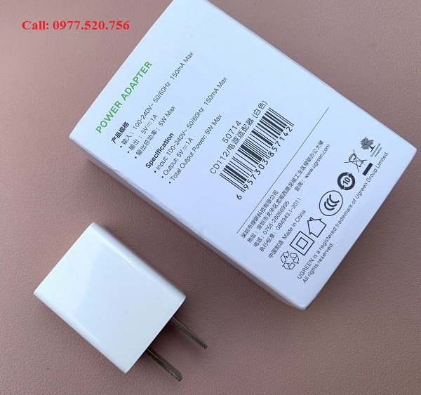 Củ sạc 1 cổng USB (5V/1A) Ugreen 50714 chính hãng