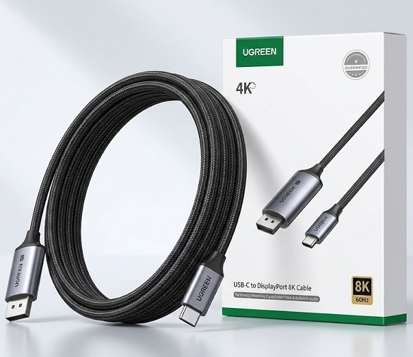 C&aacute;p USB-C to DisplayPort 8K UGREEN 25158 - Hỗ trợ 8K@60Hz, 4K@240Hz, c&aacute;p xuất h&igrave;nh DisplayPort ch&iacute;nh h&atilde;ng