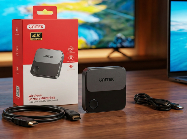 Bộ truyền HDMI không dây Unitek V1162B01 - Chiếu màn hình 4K60Hz, hỗ trợ điện thoại - laptop - máy tính bảng