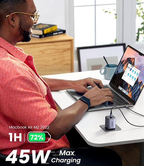 Củ sạc nhanh UGREEN Nexode GaN 45W - 2 cổng sạc USB-C PD  sạc siêu tốc