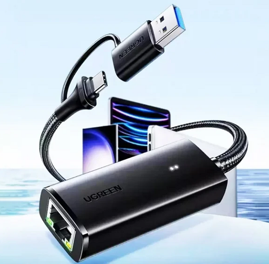 Ugreen 15638 - Cáp chuyển USB-A & Type-C 3.0 sang LAN Gigabit 1000Mbps
