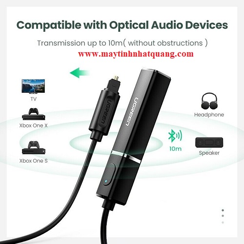 Bộ phát âm thanh  Bluetooth 5.0 hỗ trợ APTX cổng Optical Ugreen 50213