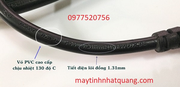 Dây nguồn 3 chân chuẩn C13 dài 3M SN: 53006-A tiêu chuẩn UL