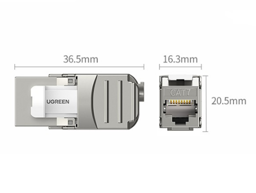 Nhân mạng RJ45 Cat7 âm tường không cần tool Ugreen 30858 - 10Gbps