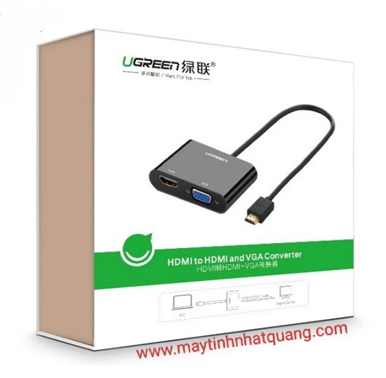 Cáp chuyển HDMI to VGA + HDMI có audio Ugreen 40744