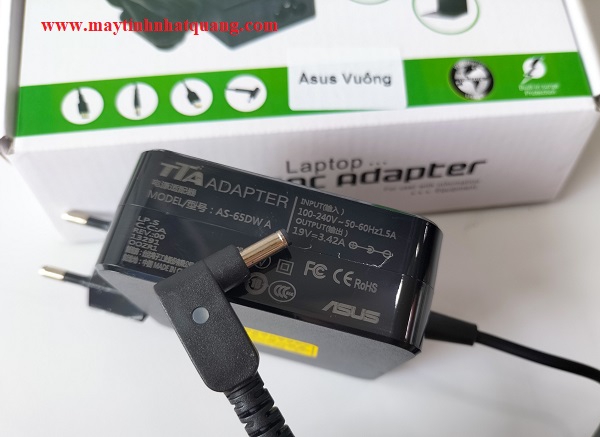 Sạc nguồn Adapter laptop  ASUS vuông 19V- 3,42A  65W   ( 4.0*1.35) hãng TTA ASV