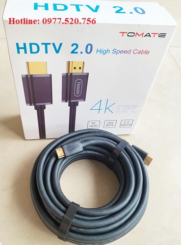 Dây cáp HDMI  dài 10m TOMATE chuẩn 2.0 hỗ trợ 3D, 4K@60Hz