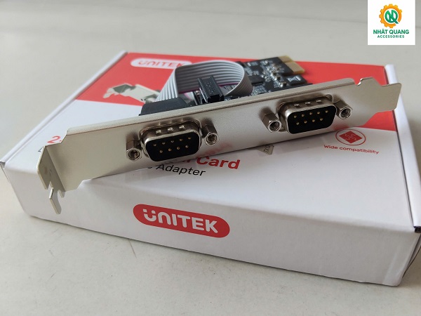 Card PCIe sang 2 cổng RS232 Unitek Y-7504B - Dual Port DB9 to PCIe Adapter