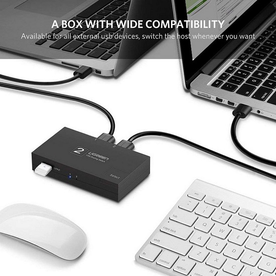 Bộ chia máy in 1 ra 2 - Switch chia sẻ 2 máy tính chung 1 máy in Ugreen 30345