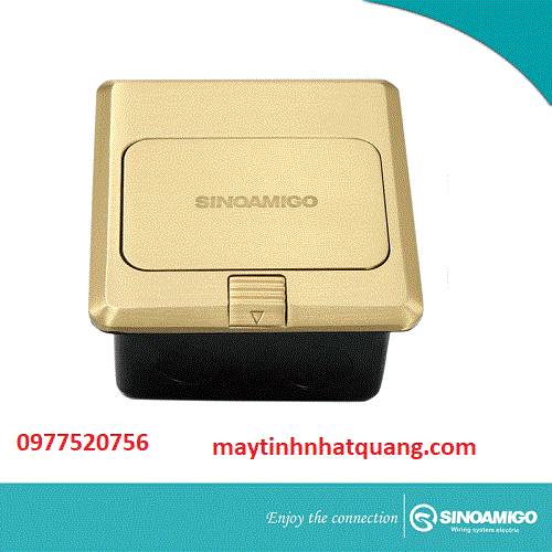 Ổ điện âm sàn SINOAMIGO SPU-1B màu đồng (gồm 2 ổ điện đa năng)
