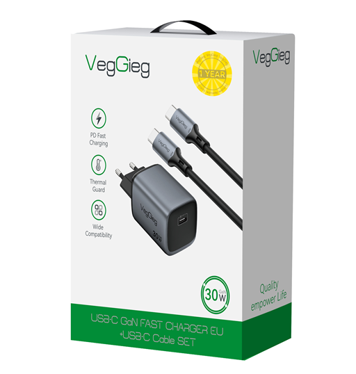 Bộ Sạc Nhanh 30W USB-C to USB-C V-M116 | Sạc PD nhanh cho iPhone, Samsung, iPad