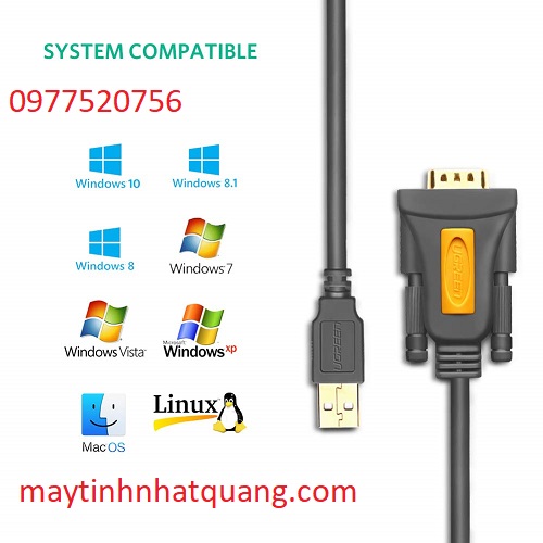 Cáp Chuyển USB to Com RS232 Cổng Âm Dài 1m5 Cao Cấp Ugreen 20201