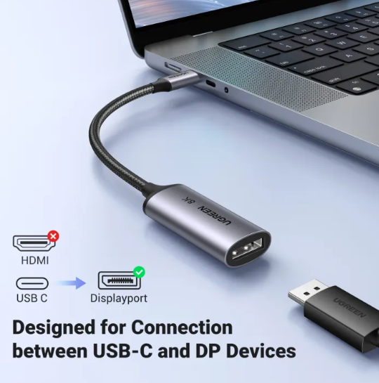 Cáp Chuyển USB Type-C Sang DisplayPort 1.4 8K@60Hz UGREEN 15575 Chính Hãng