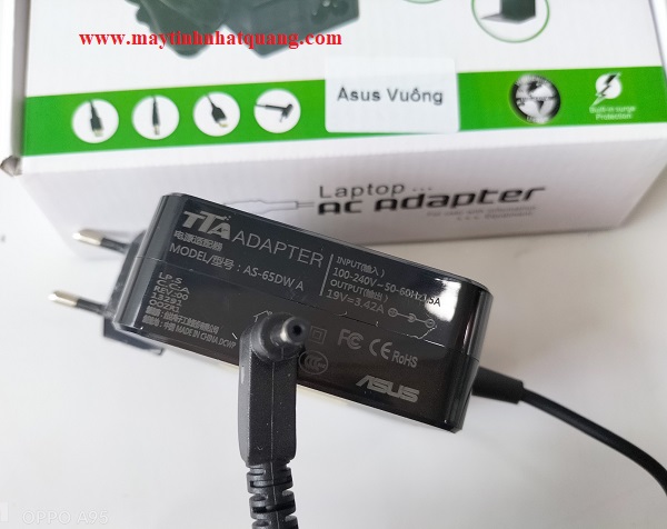 Sạc nguồn Adapter laptop  ASUS vuông 19V- 3,42A  65W   ( 4.0*1.35) hãng TTA ASV