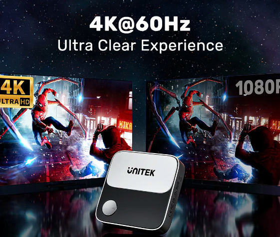 Bộ truyền HDMI không dây Unitek V1162B01 - Chiếu màn hình 4K60Hz, hỗ trợ điện thoại - laptop - máy tính bảng