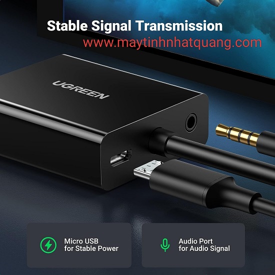 Cáp chuyển HDMI ( âm) sang VGA (dương) có Audio Ugreen 20694