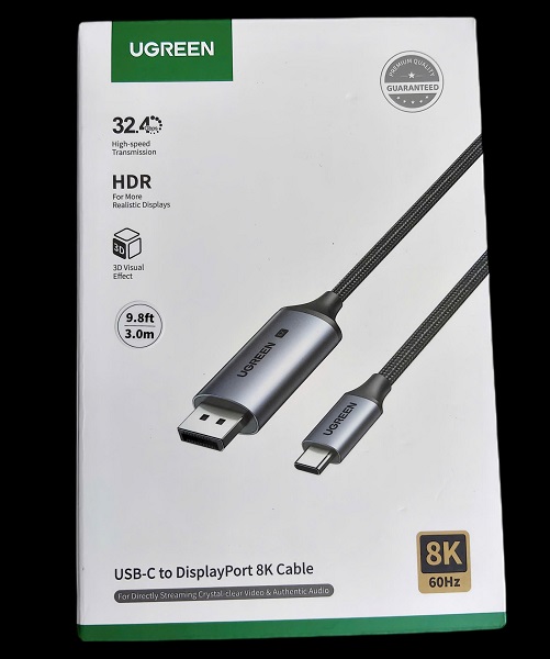 Cáp USB-C to DisplayPort 8K Ugreen 25839 - Truyền hình ảnh siêu nét, HDR, tốc độ 32.4Gbps, dài 3M