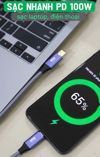 Dây USB Type-C to Type-C 3.1 Gen1 Veggieg V-H921 - 4K60Hz, sạc nhanh PD60W, dài 2m