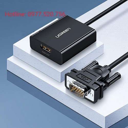 Cáp chuyển VGA to HDMI tích hợp Audio Ugreen 60814