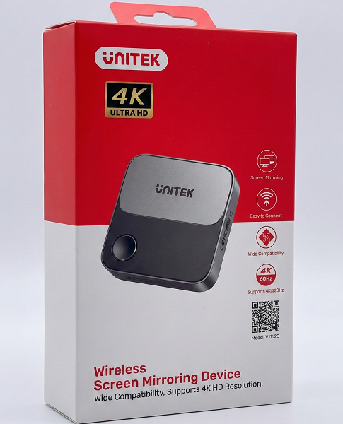 Bộ truyền HDMI không dây Unitek V1162B01 - Chiếu màn hình 4K60Hz, hỗ trợ điện thoại - laptop - máy tính bảng