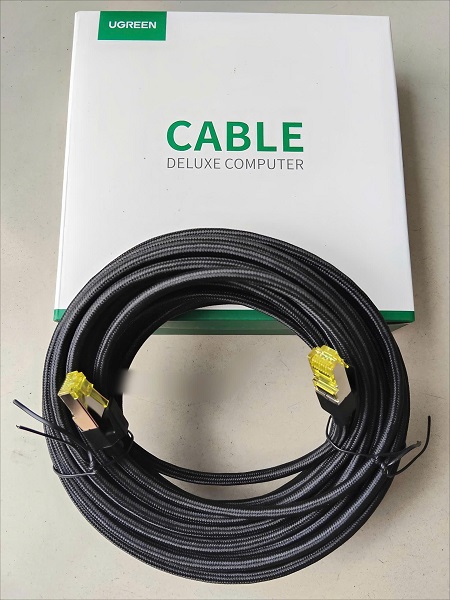 Cáp mạng UGREEN 30791 Cat7 F/FTP 10M - Bọc Nylon cao cấp, tốc độ 10Gbps, băng thông 600MHz