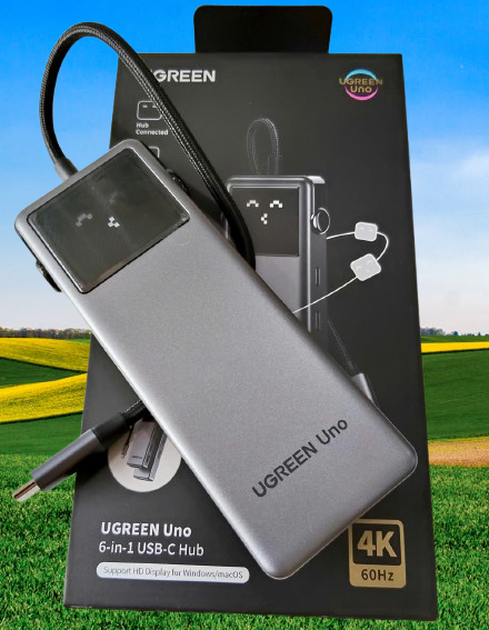Hub UGREEN Uno Groovy Robot 6-in-1 (35998) - USB-C Hub, HDMI 4K@60Hz, USB-A 3.2, Sạc PD 100W