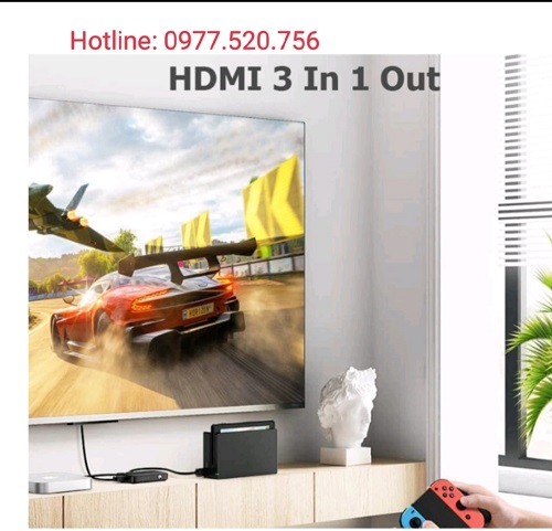 Bộ gộp HDMI 3 vào 1 ra Ugreen 80125 có điều khiển