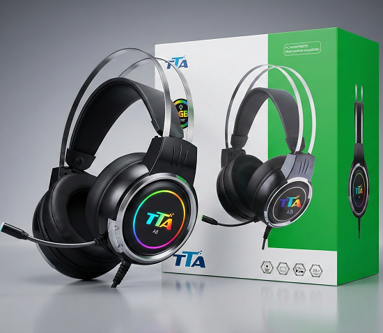 Tai nghe Gaming Tomate TTA A8 - Âm thanh vòm sống động, đèn RGB cực đẹp