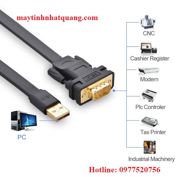 Cáp chuyển đổi USB sang RS232 (USB to COM ) Ugreen 20218 (2M)
