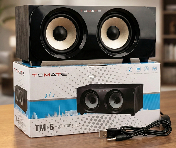 Loa Vi Tính 2.0 Tomate TM-6 - Âm Thanh Rõ Nét, Bass Ấm, Nguồn USB