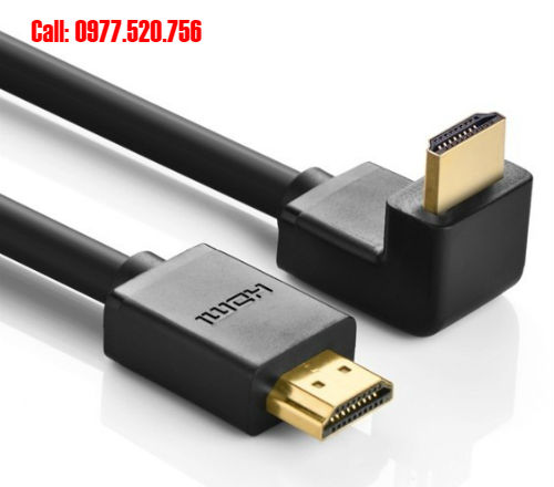 Cáp HDMI dài 1,5m có 1 đầu  vuông góc 90 độ Ugreen 11109 loại tốt