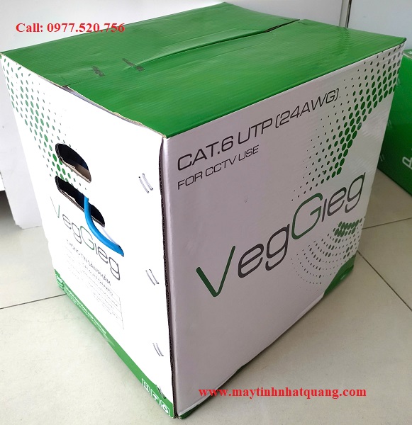 Cáp mạng UTP cat6 VegGieg 24AWG lõi đồng nguyên chất ( Thùng=305m)