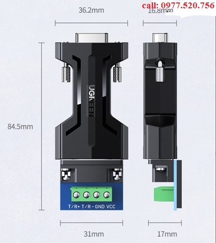 Đầu chuyển đổi RS232 to RS485 Ugreen 80110