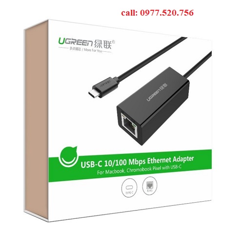 Cáp chuyển Usb Type C to Lan Ugreen 30287 10/100 Mbps