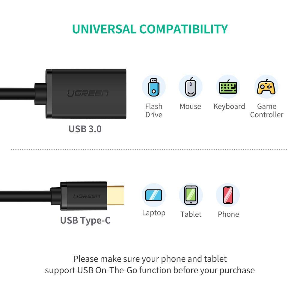 Cáp OTG USB Type C sang USB 3.0 Ugreen 30701 - ✔HÀNG CHÍNH HÃNG ✔