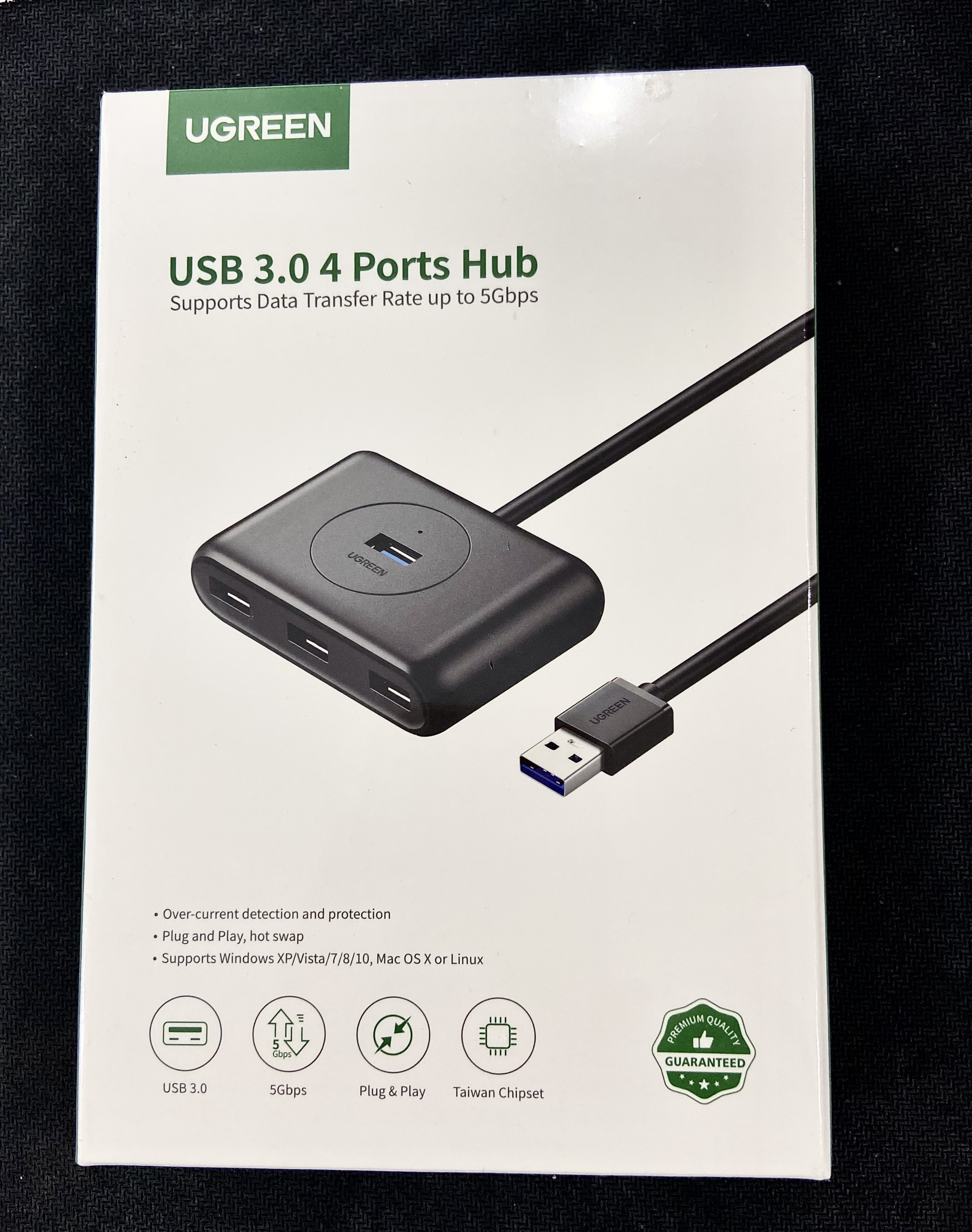 Bộ chia cổng Ugreen  USB 4 cổng 3.0 dài 80cm chính hãng Ugreen 20291 cao cấp