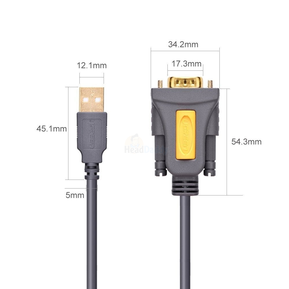 Cáp chuyển đổi USB to RS232 Ugreen 20222 dài 2m ( USB to Com Ugreen)