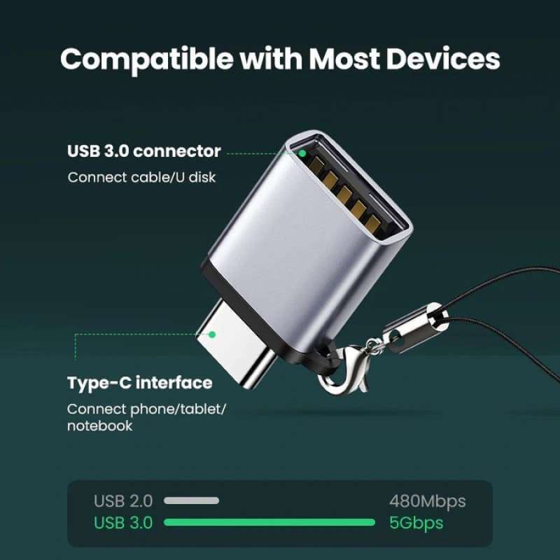 Đầu chuyển đổi OTG USB Type-C to USB 3.0 vỏ nhôm Ugreen 50283