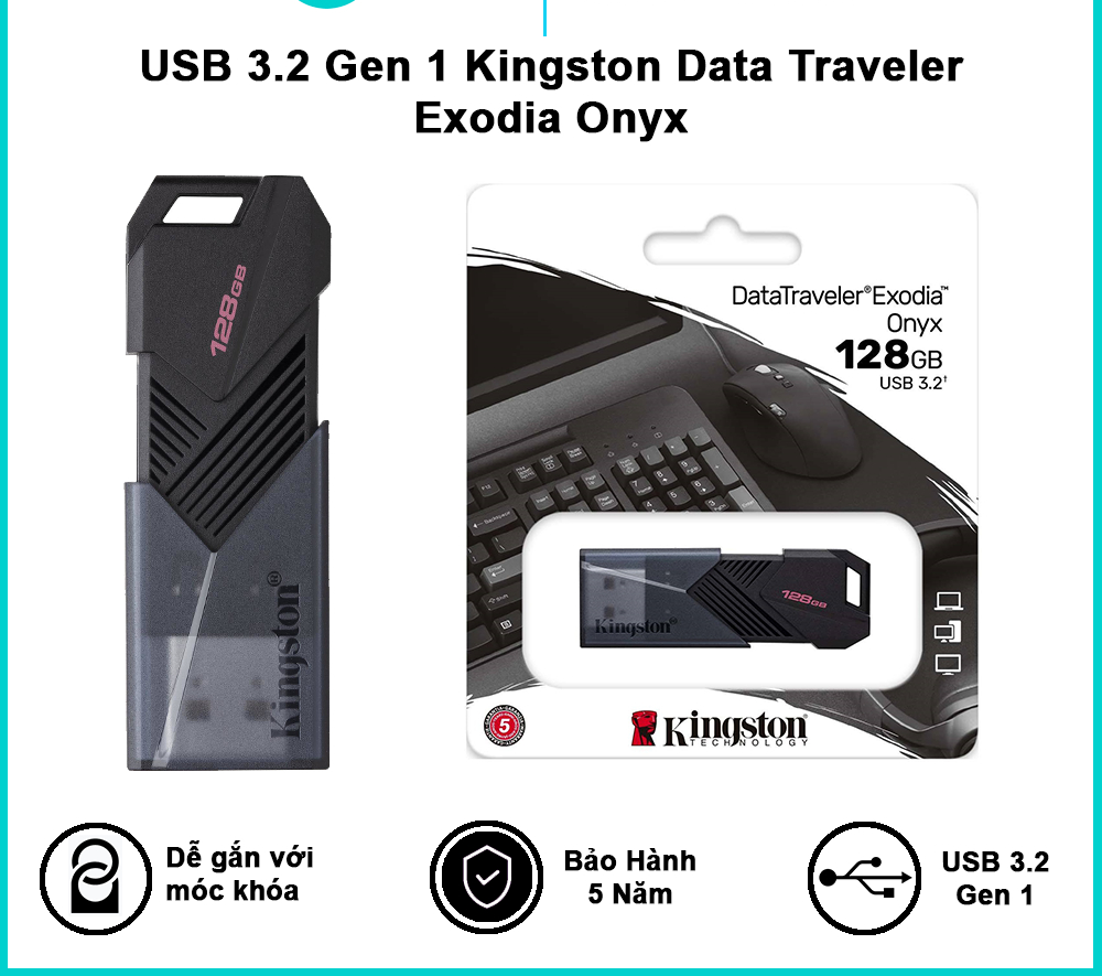 USB Flash DataTraveler Exodia Onyx 64GB USB 3.2'  Kingston