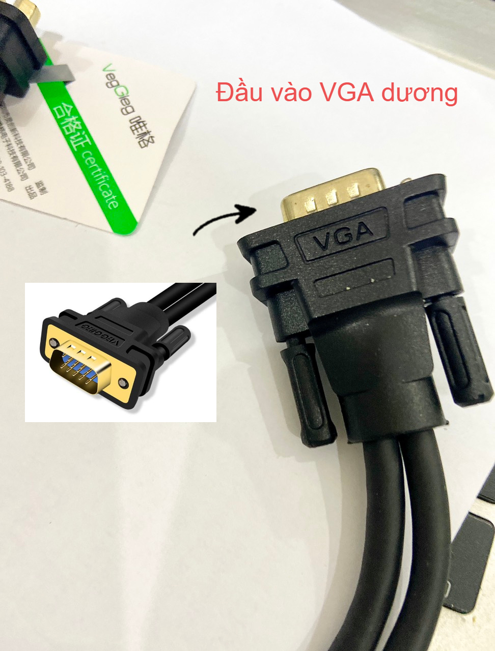 Cáp chia VGA 3+6 , chia màn hình 1 ra ra 2 Veggieg VV401